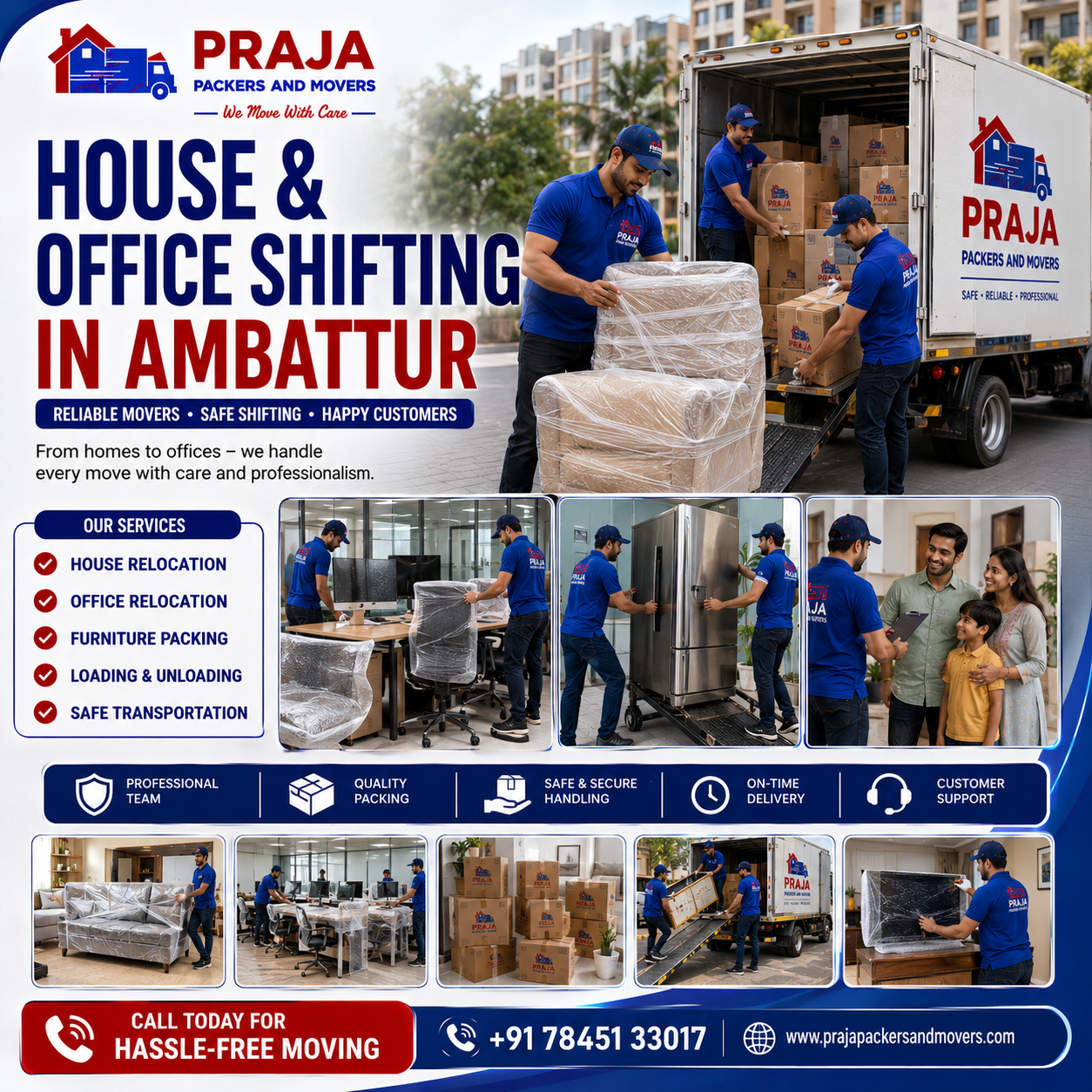 Praja Packers and Movers serving Ambattur Chennai