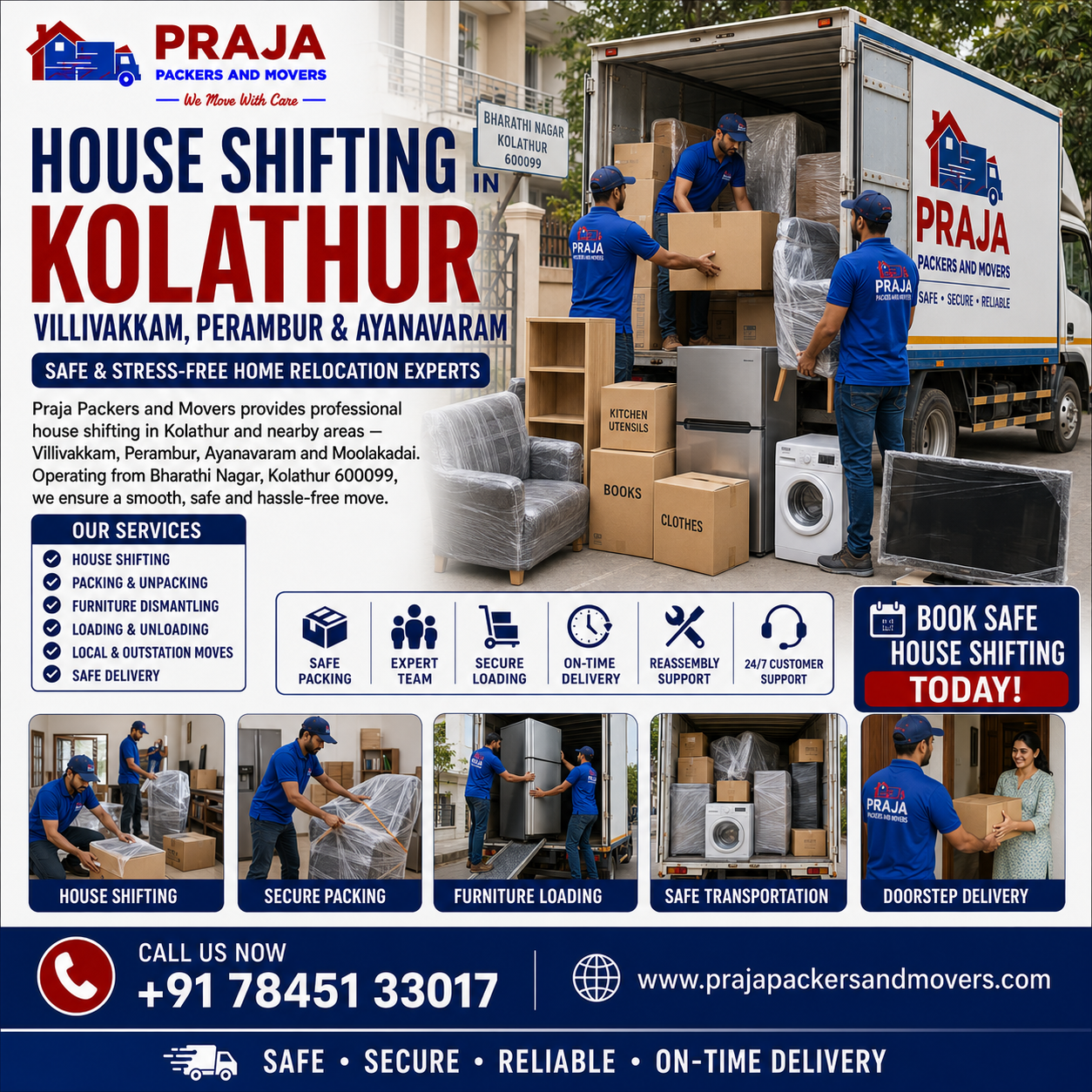 House Shifting services in Kolathur Chennai by Praja Packers