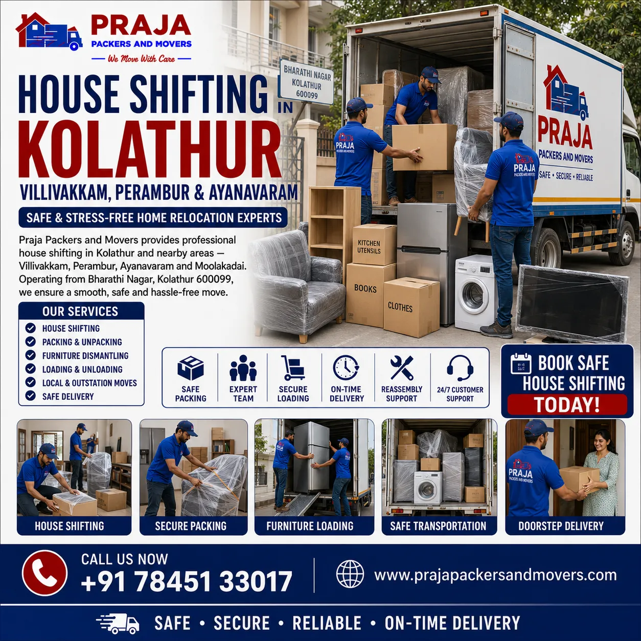 House Shifting services in Kolathur Chennai by Praja Packers