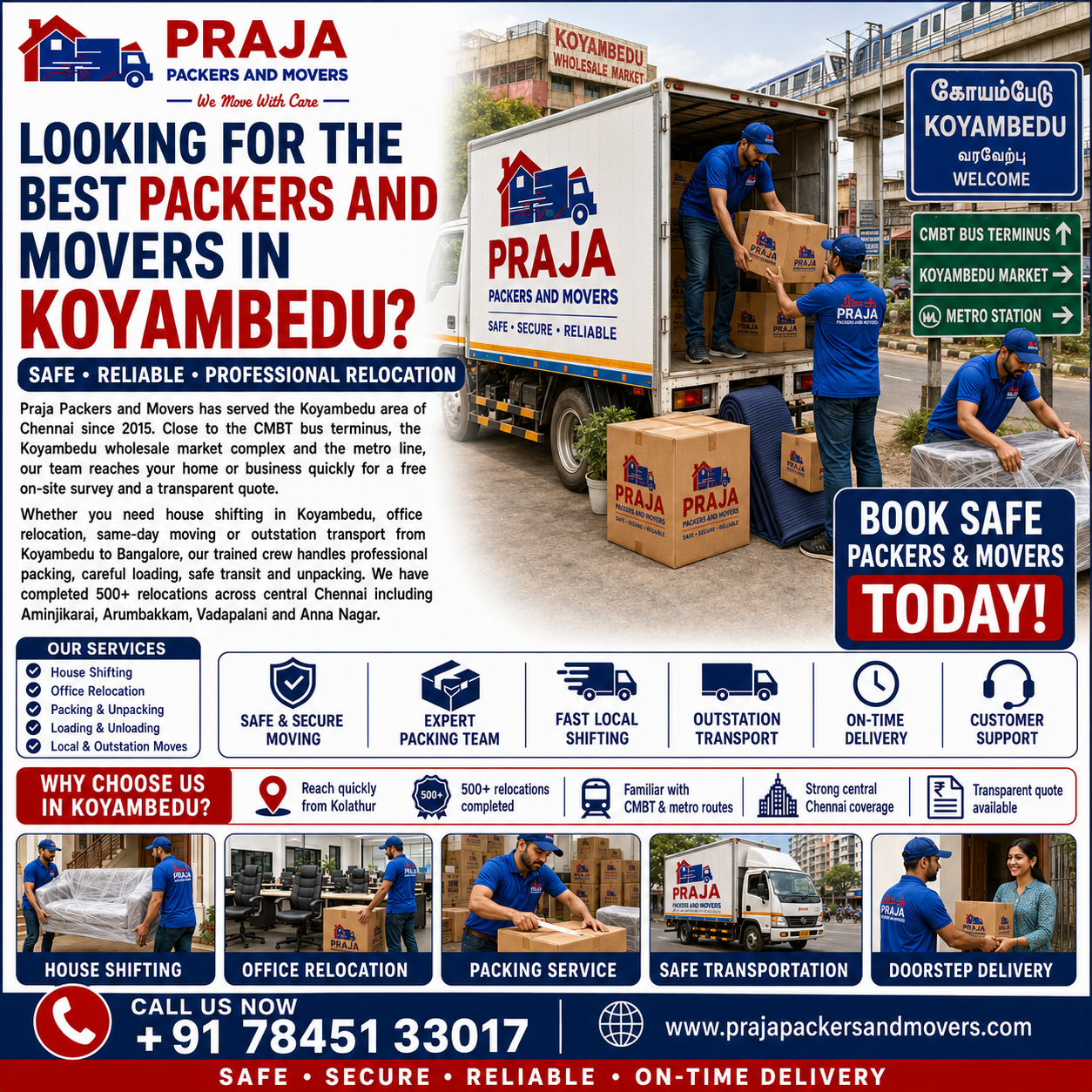 Praja Packers and Movers serving Koyambedu Chennai