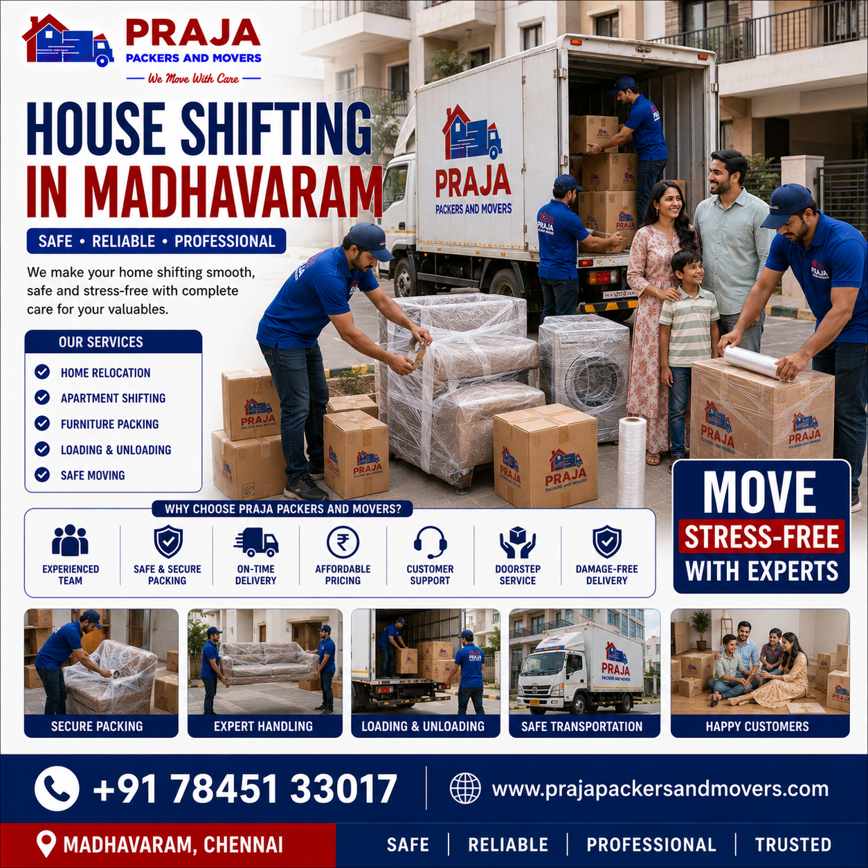 Praja Packers and Movers serving Madhavaram Chennai