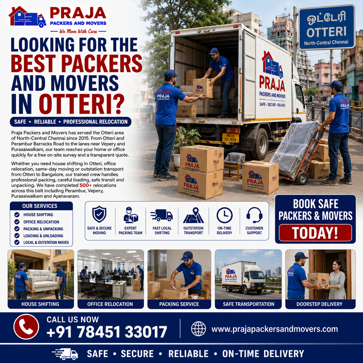Praja Packers and Movers serving Otteri Chennai