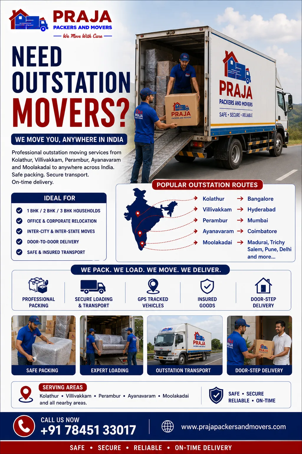 Outstation Movers in Kolathur Villivakkam Perambur Ayanavaram Chennai