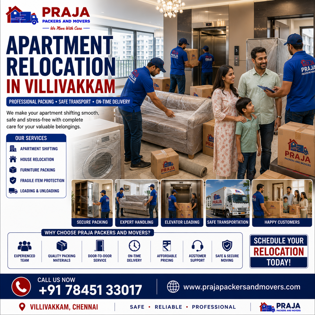 Praja Packers and Movers serving Villivakkam Chennai